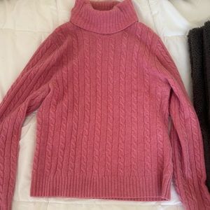 Pink J Crew Turtleneck Sweater